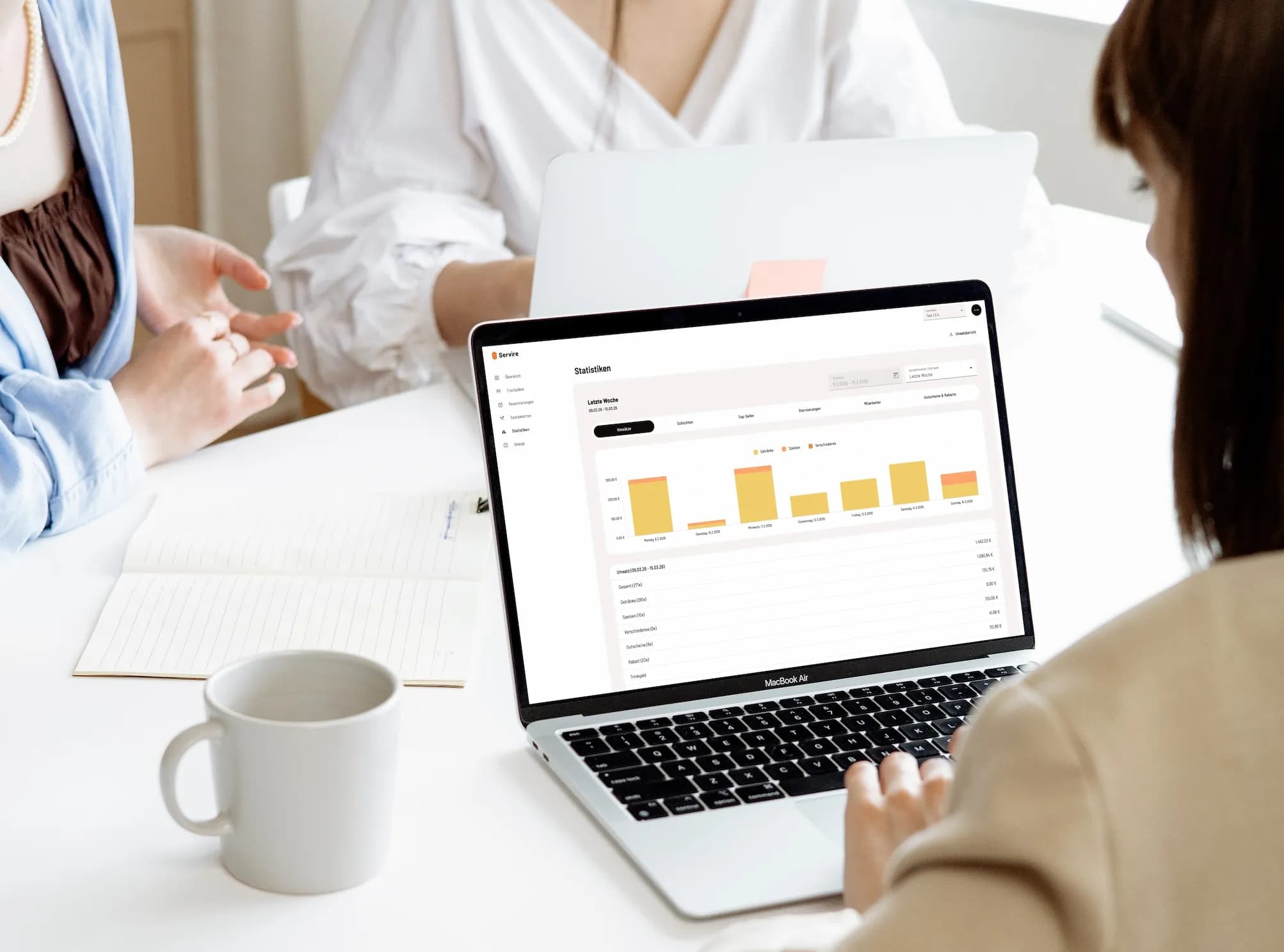 Berichte & Exporte im Servire Web desk