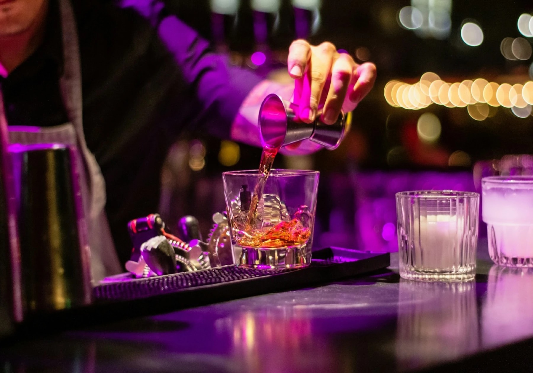 Cocktail bar with guests