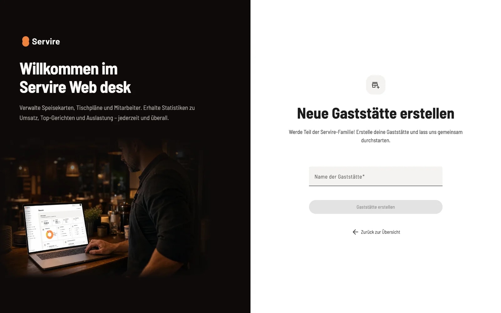 4. Gaststätte anlegen oder beitreten