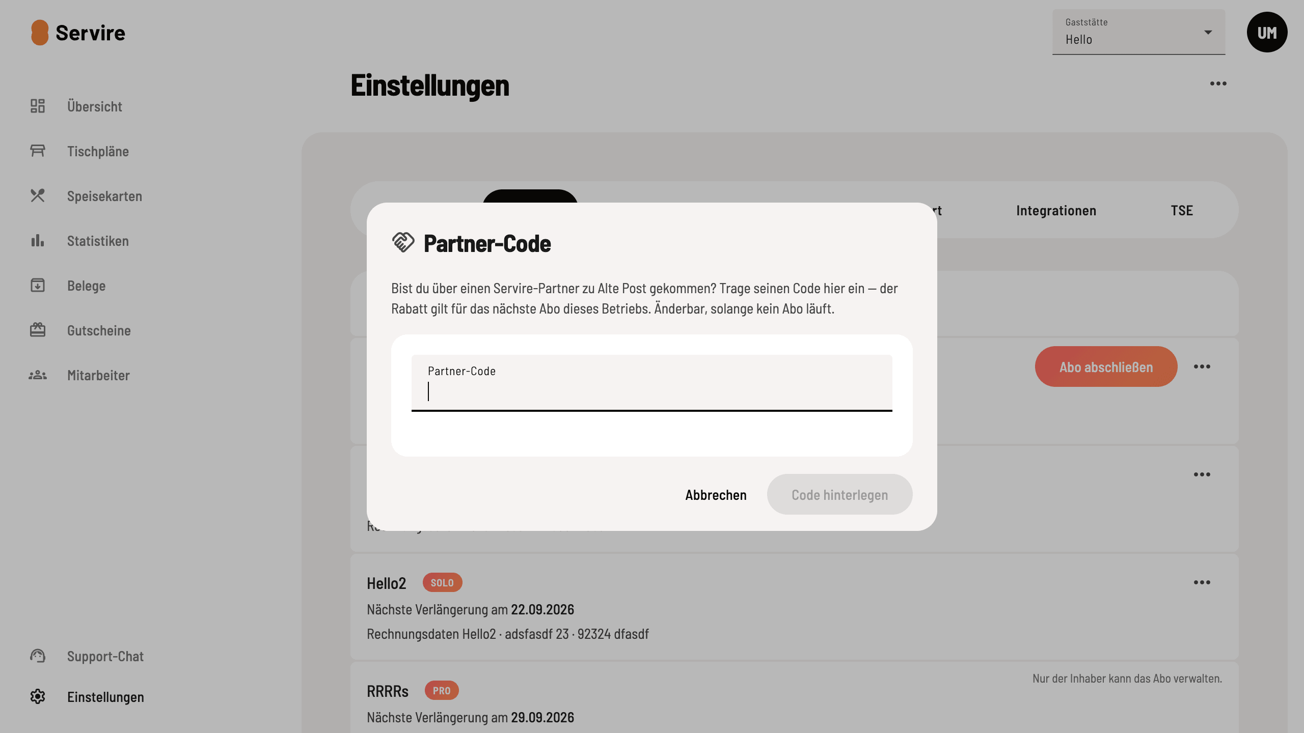 Code prüfen und hinterlegen
