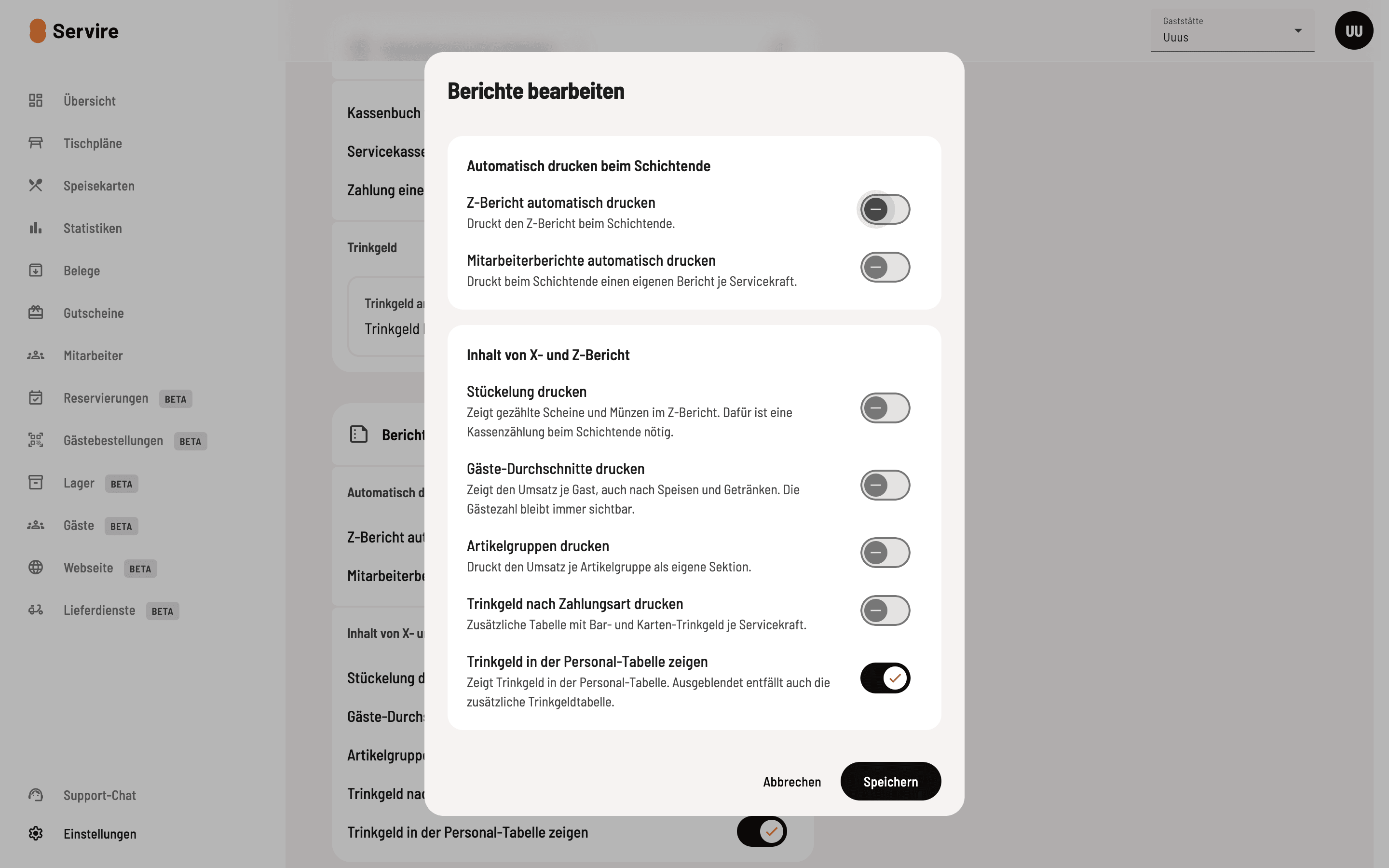 Select report details