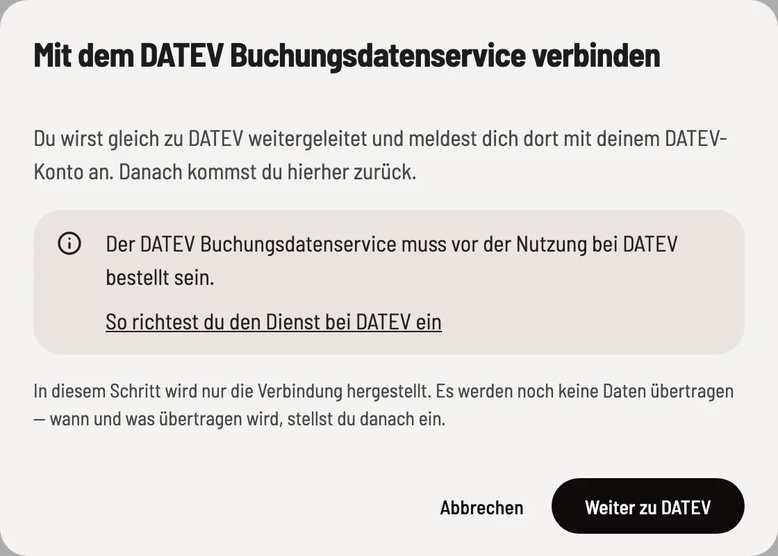 Weiter zu DATEV