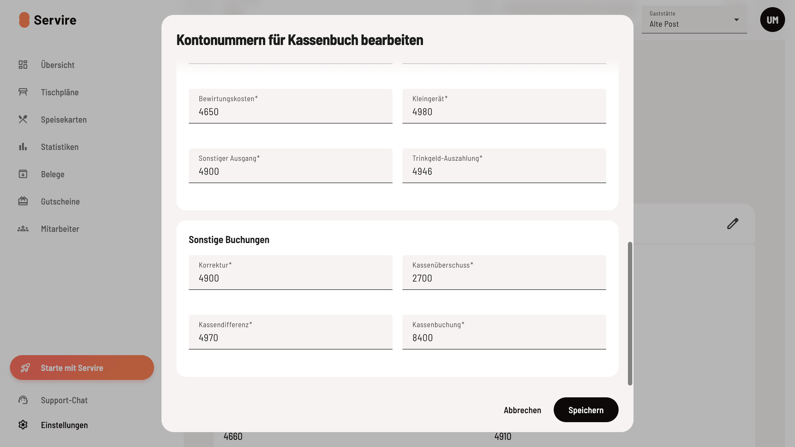 Ausgaben und Korrekturen zuordnen