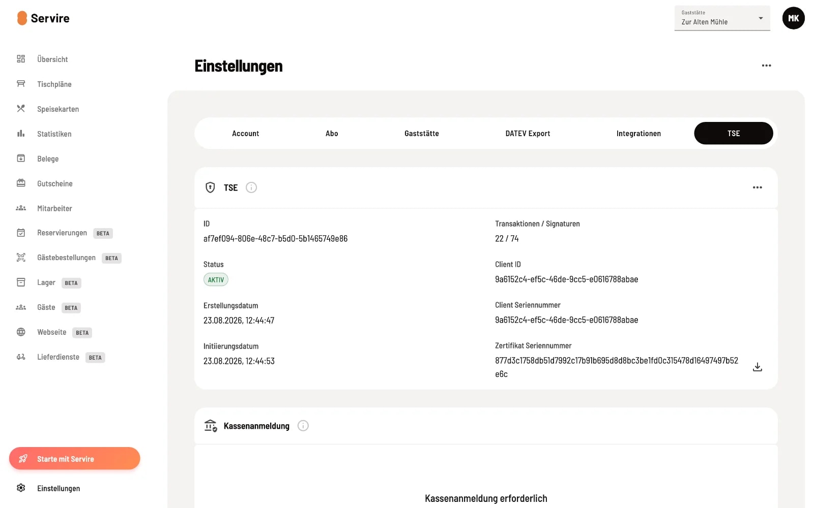 TSE area in the web desk