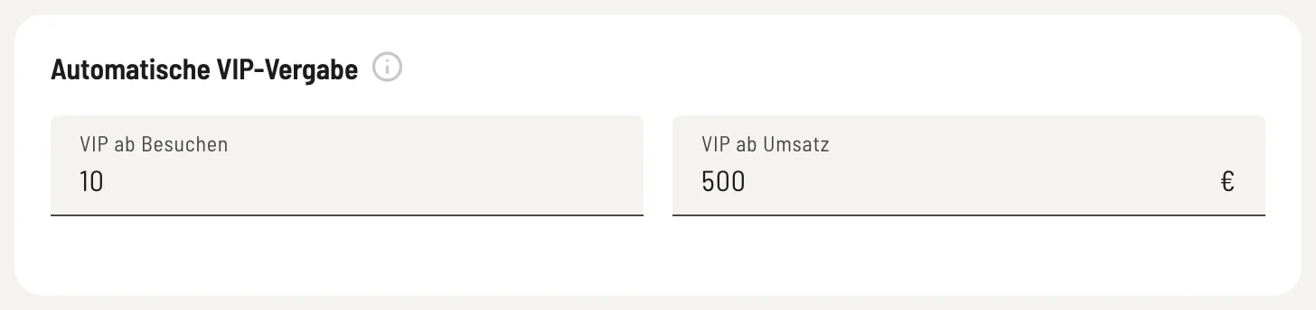 VIP-Schwellen festlegen