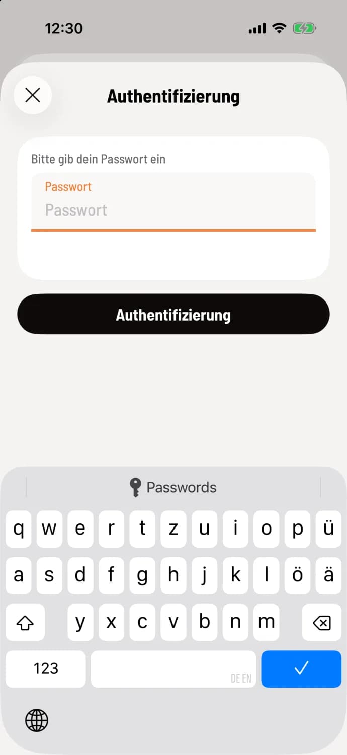 Confirm with your current password