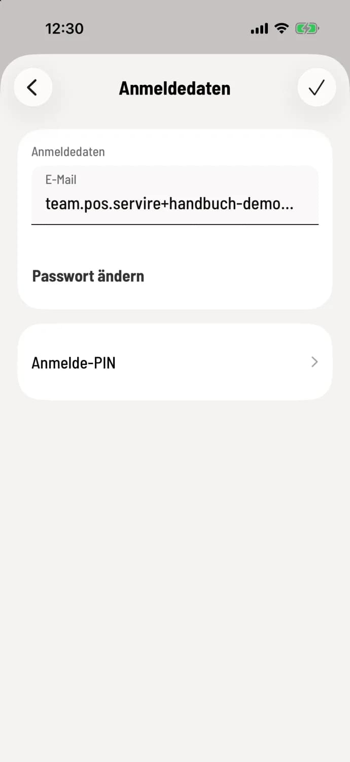 Open login details
