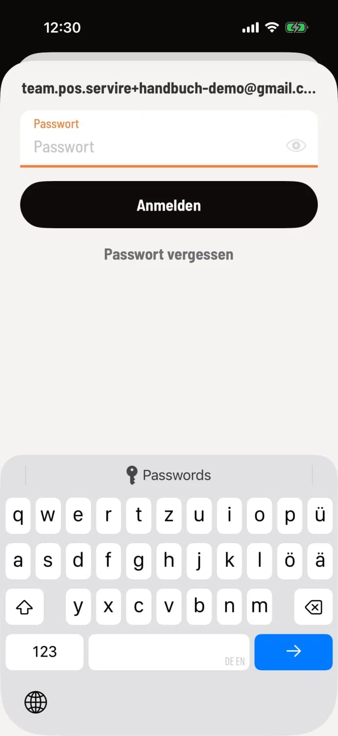 Passwort eingeben