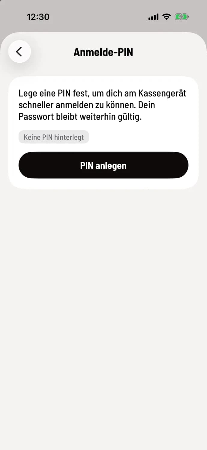 Anmelde-PIN öffnen