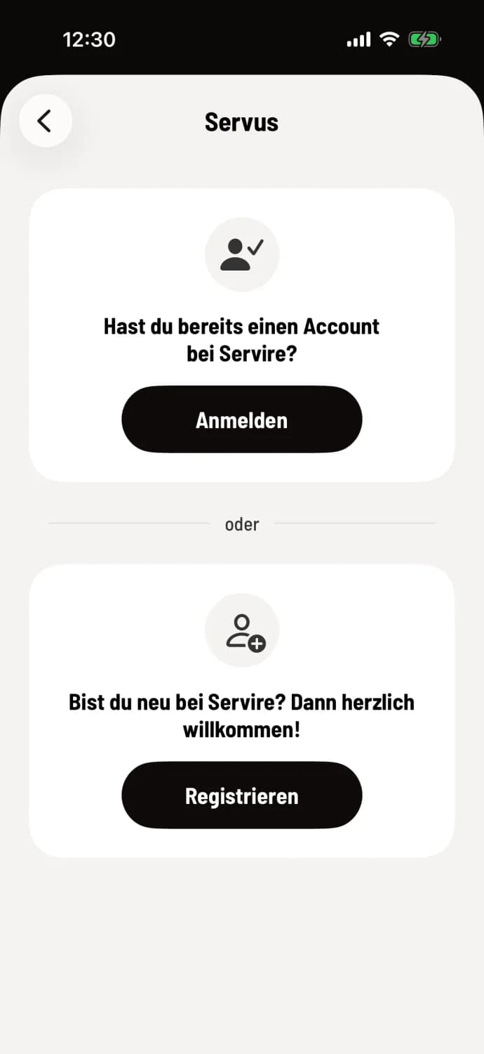 Registrieren wählen