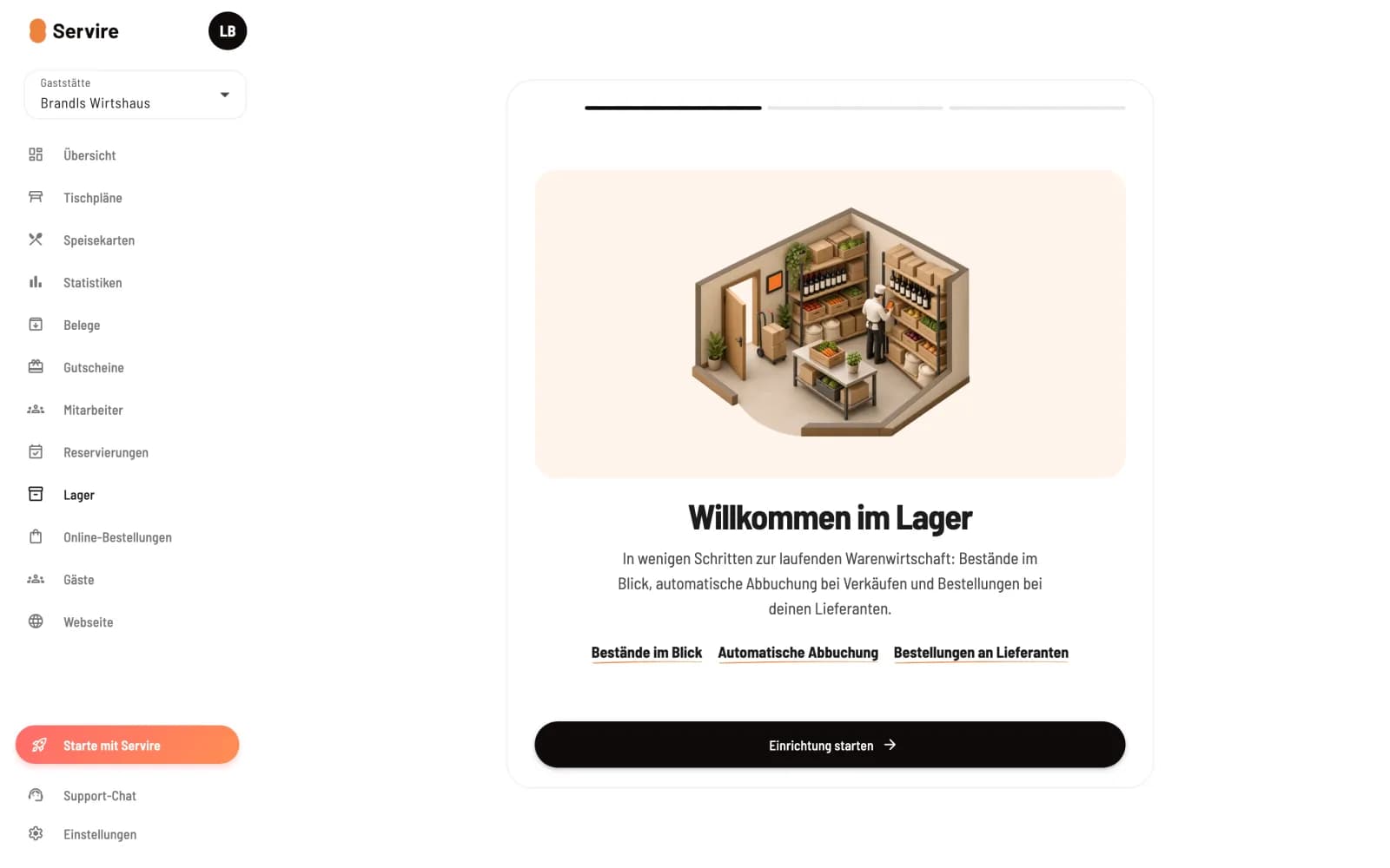Beim ersten Öffnen