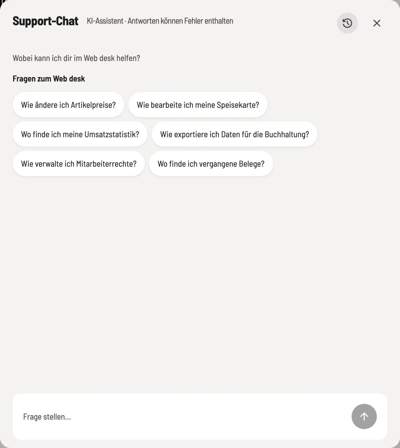 Support-Chat öffnen