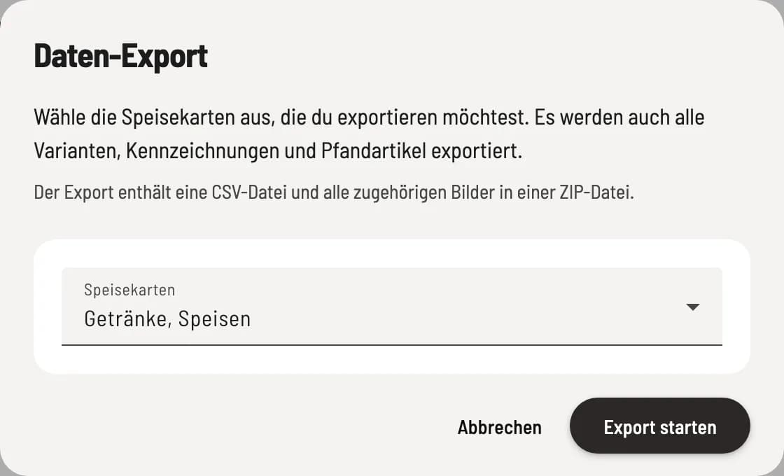 Start export