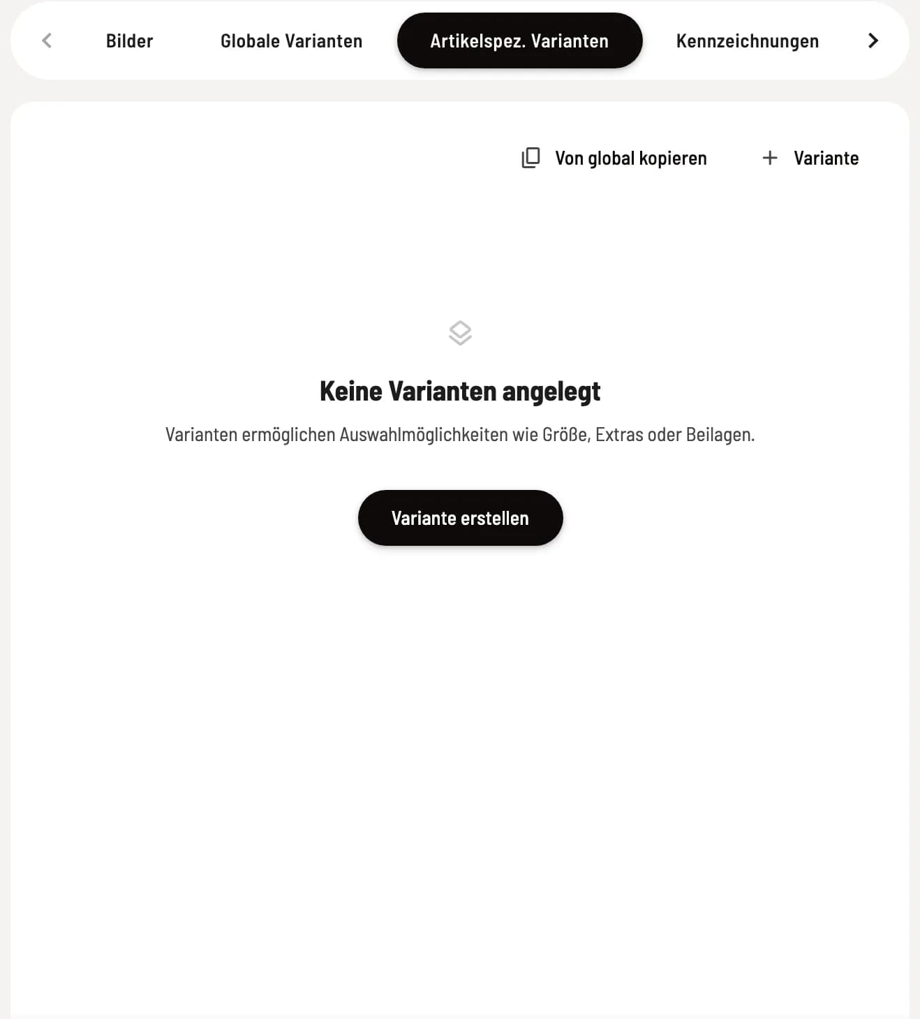 Variante nur für diesen Artikel