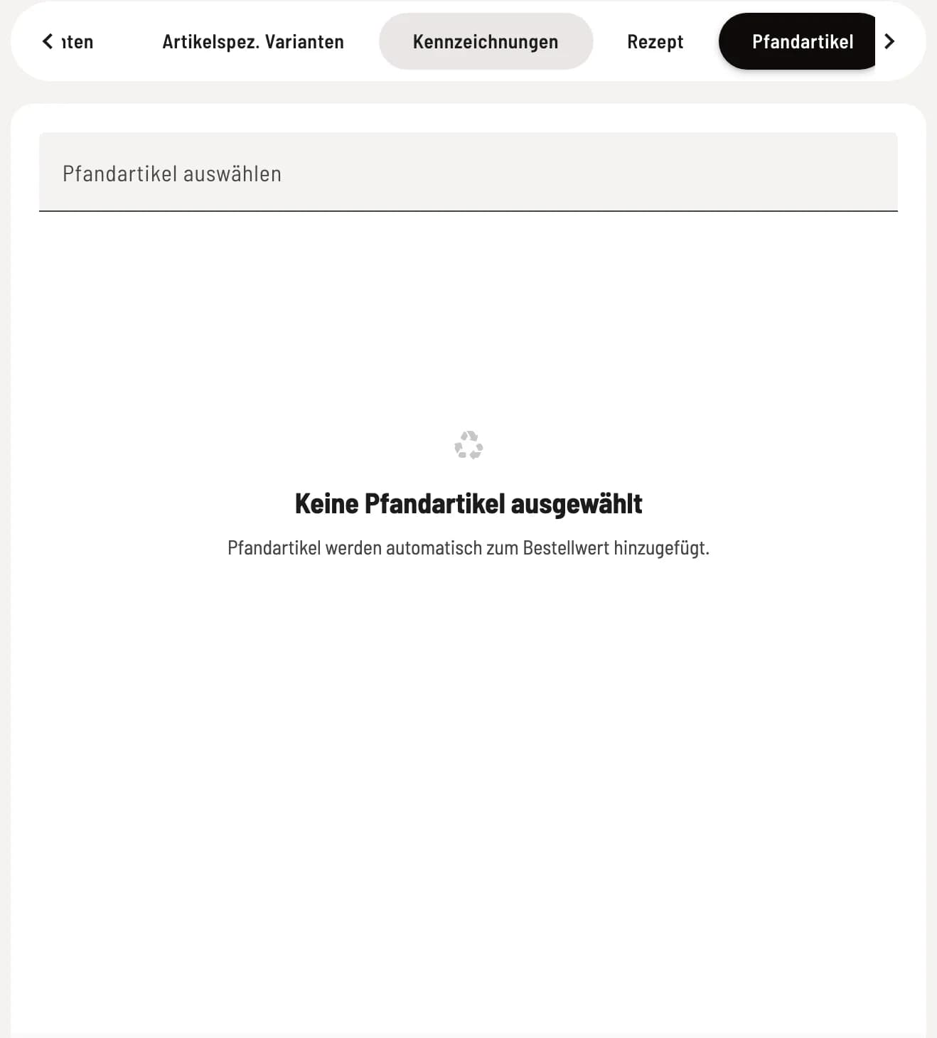 Pfand anhängen