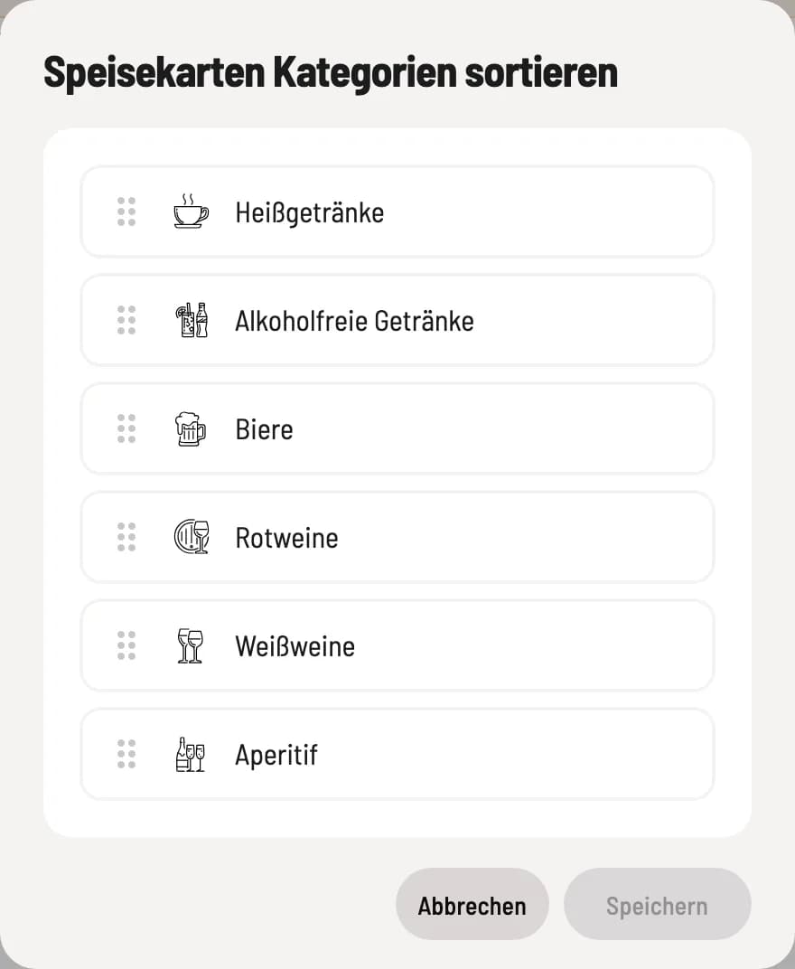 Kategorien einer Karte