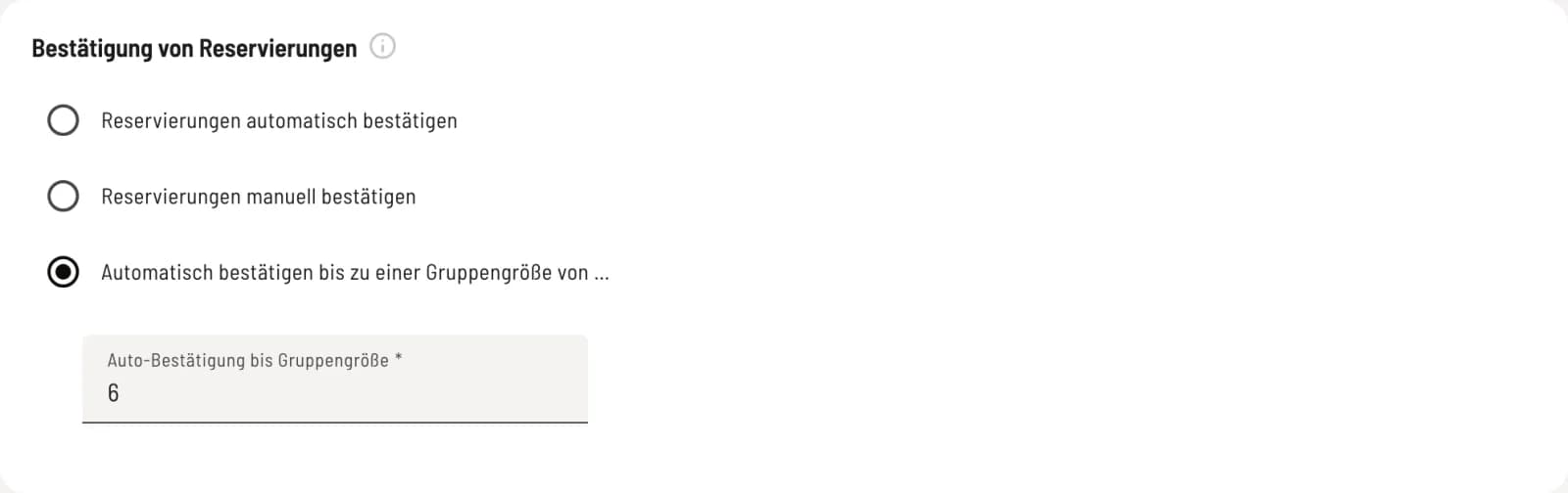 Bestätigungsart wählen