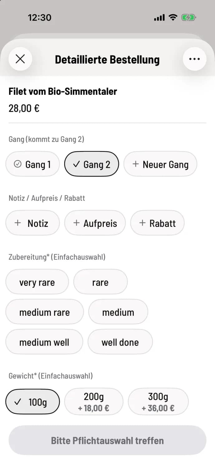 Oder in der Detaillierten Bestellung