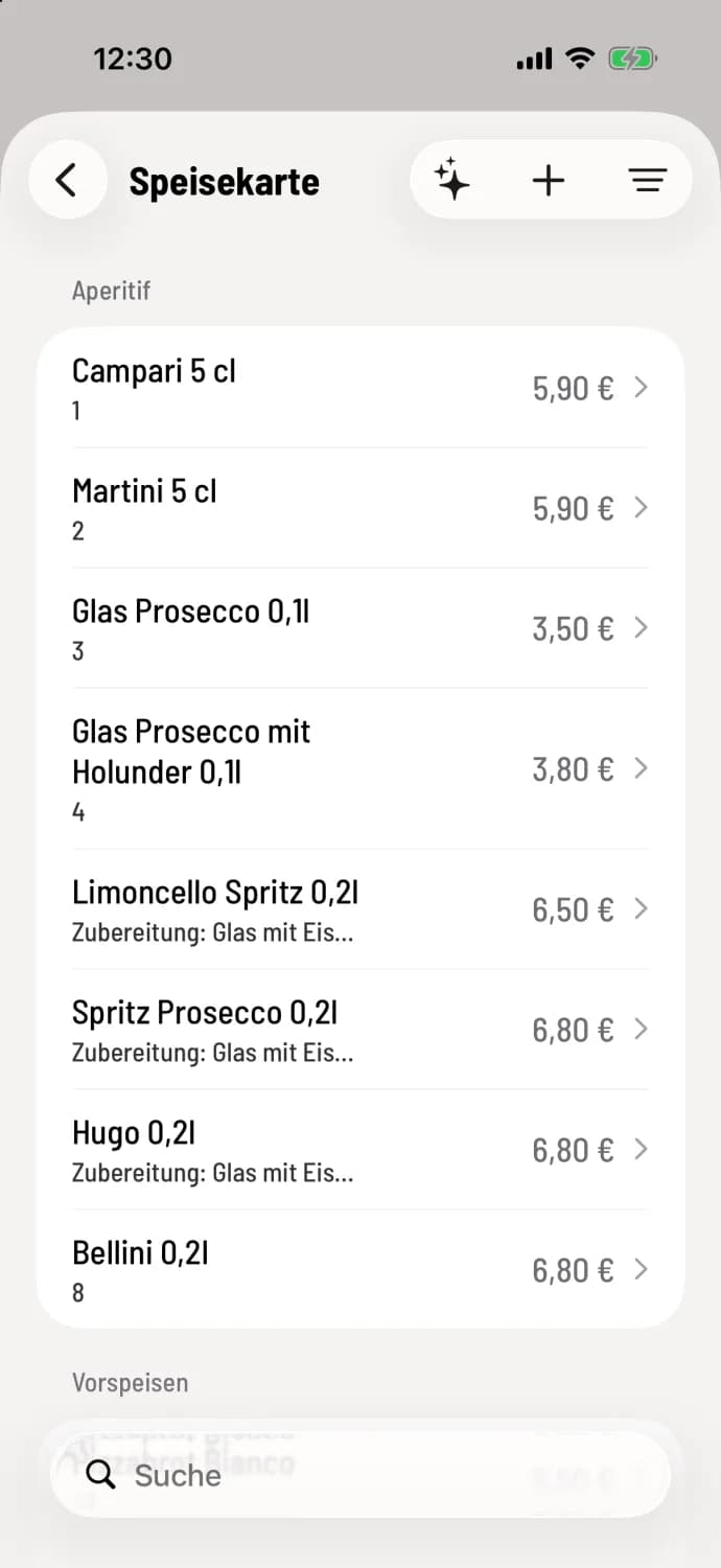 Open menu