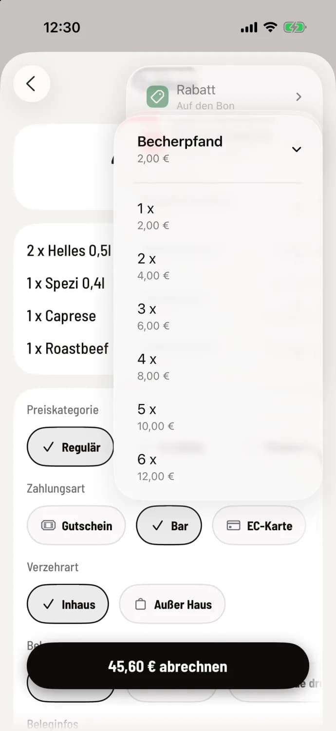 Type and number of deposits