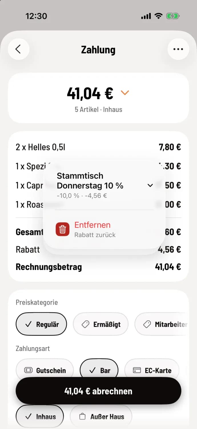 Remove discount
