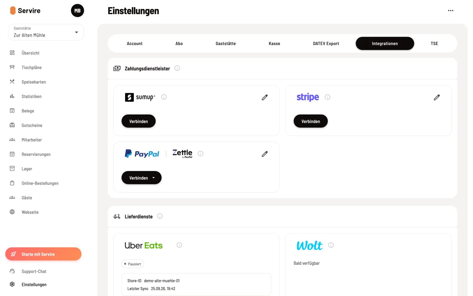 Cards from payment service providers