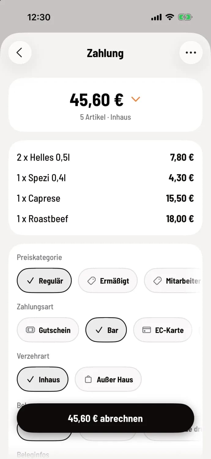 Teil abrechnen