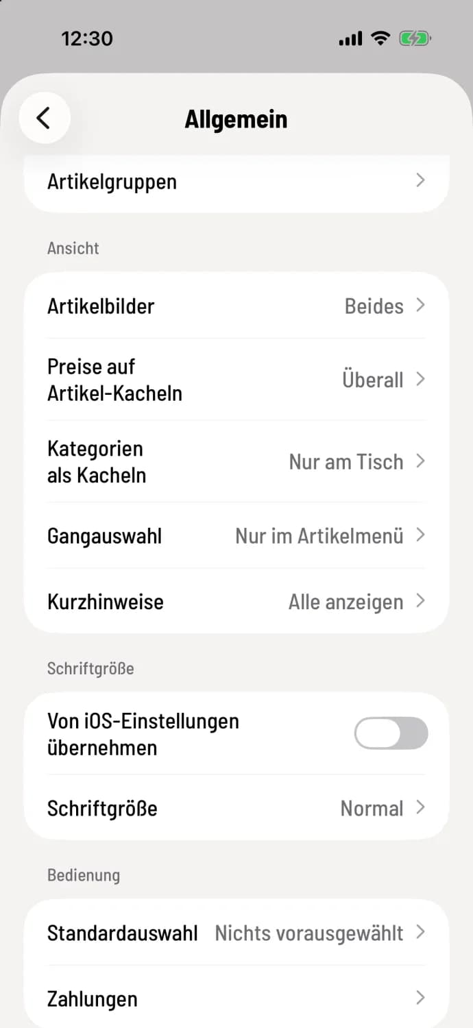 Schriftgröße einstellen