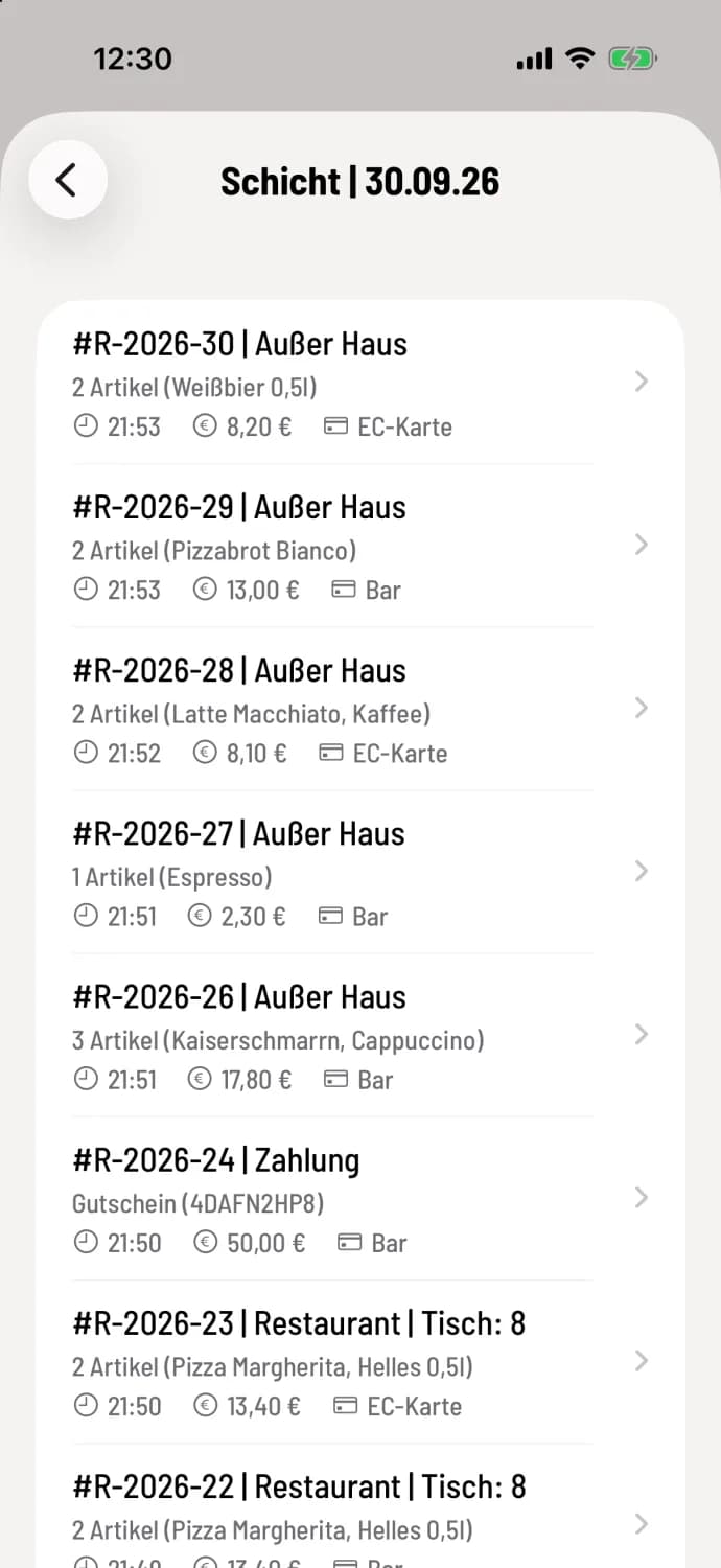Beleg wählen