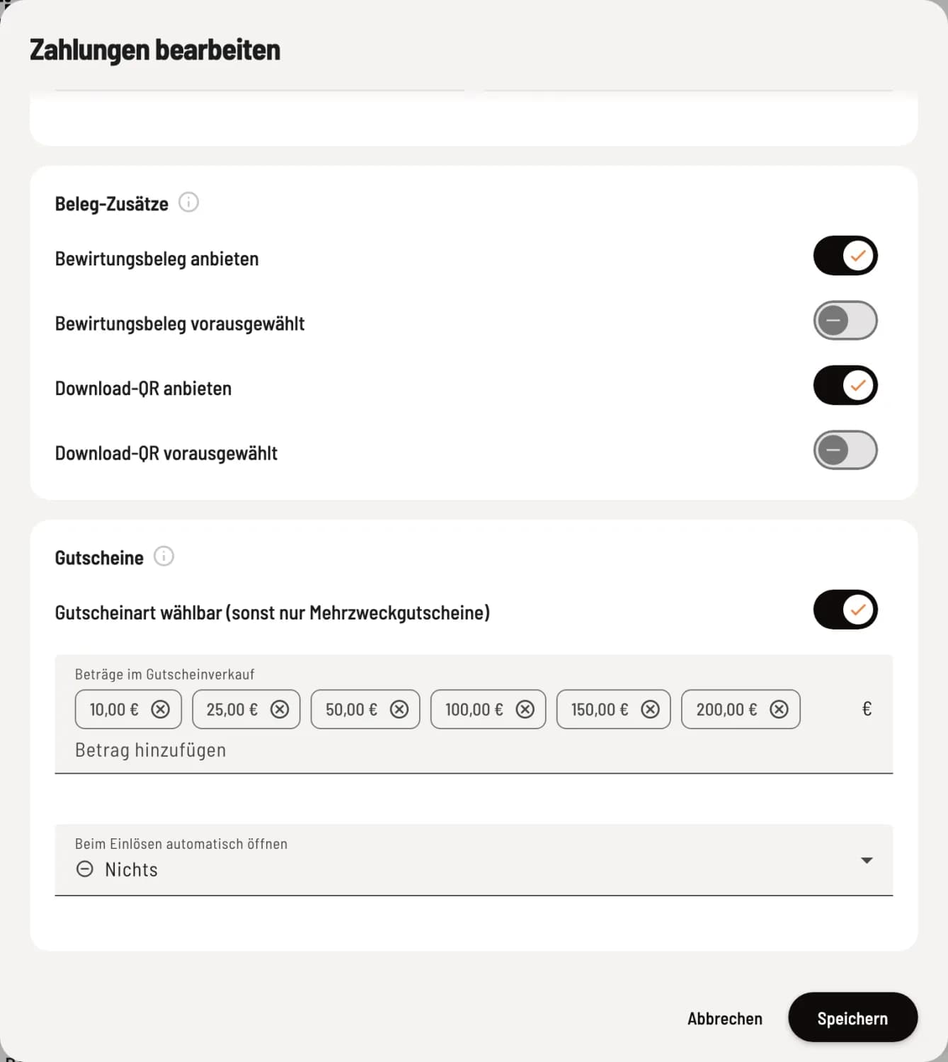 Set voucher options