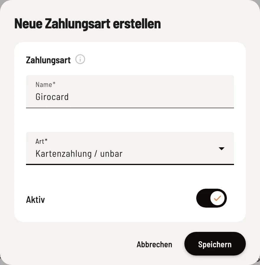 Name, Art und Aktiv