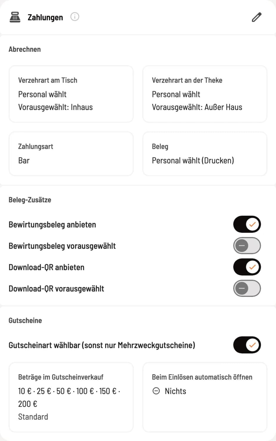 Karte Zahlungen ansehen