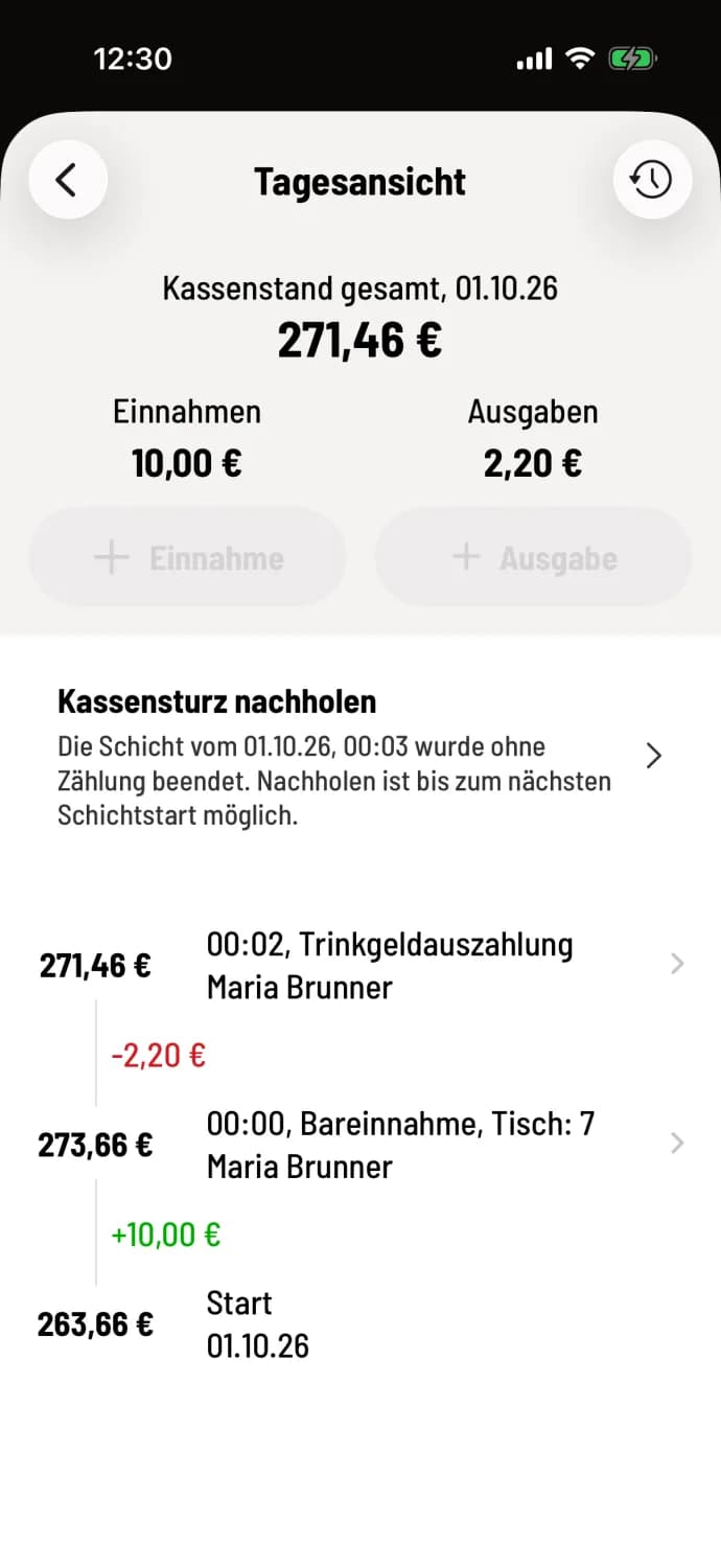 Karte antippen