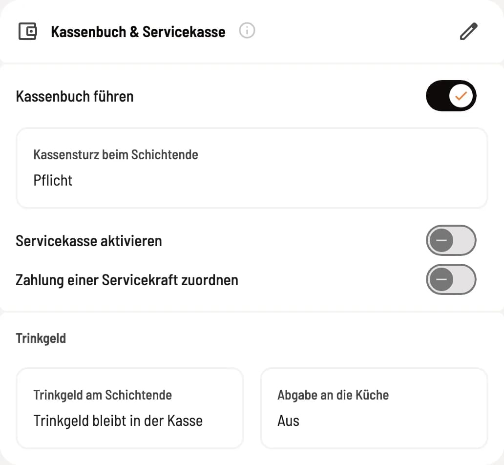 Karte auf der Einstellungsseite