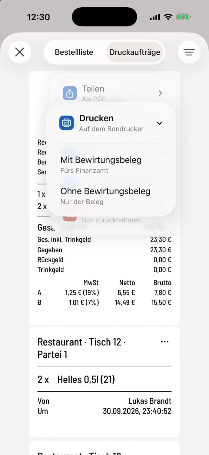 Drucken oder teilen