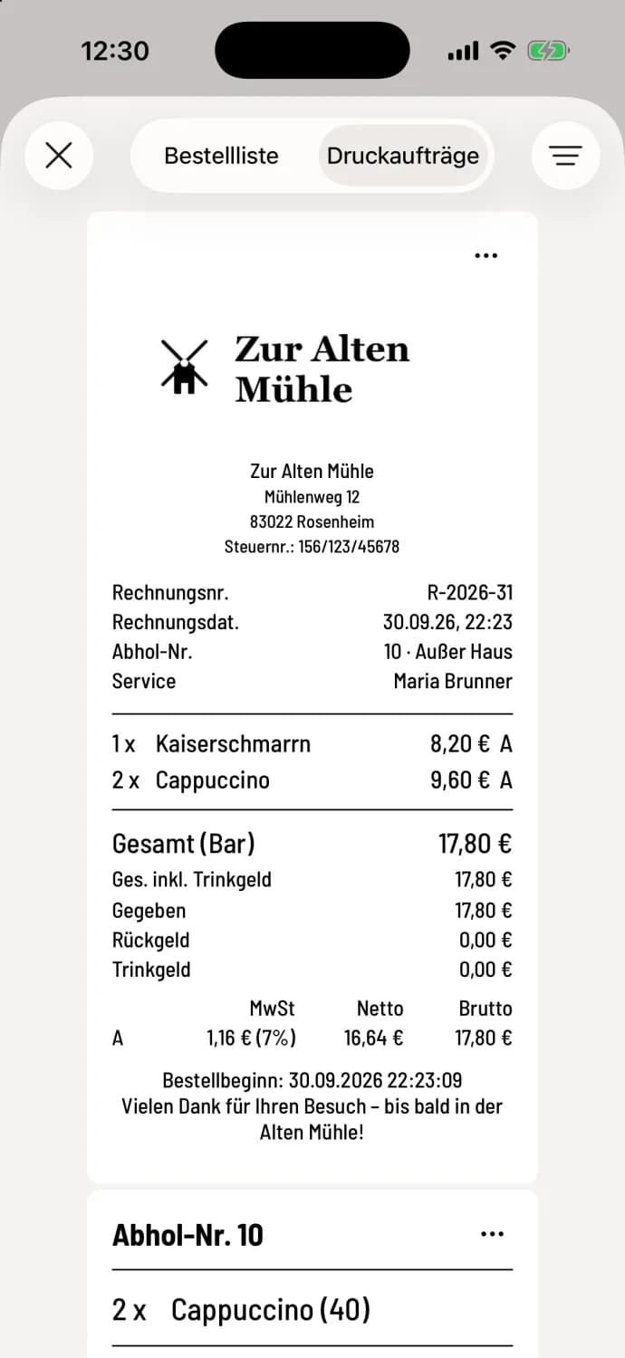 Druckaufträge öffnen