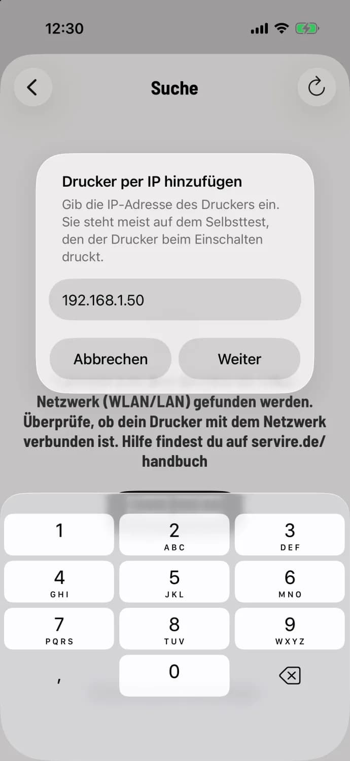 IP-Adresse eingeben