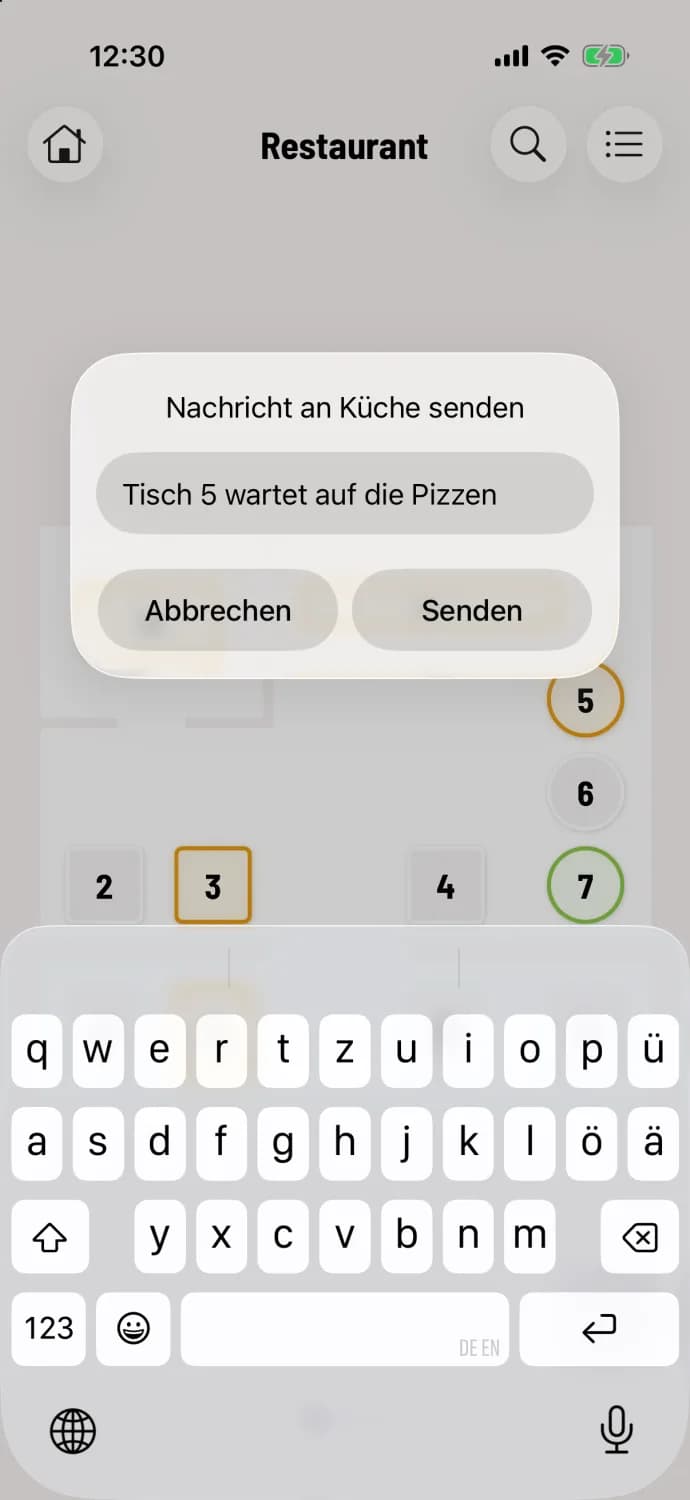 Text eingeben und senden
