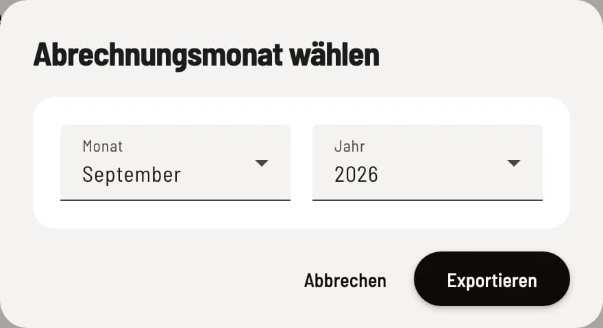 Abrechnungsmonat wählen