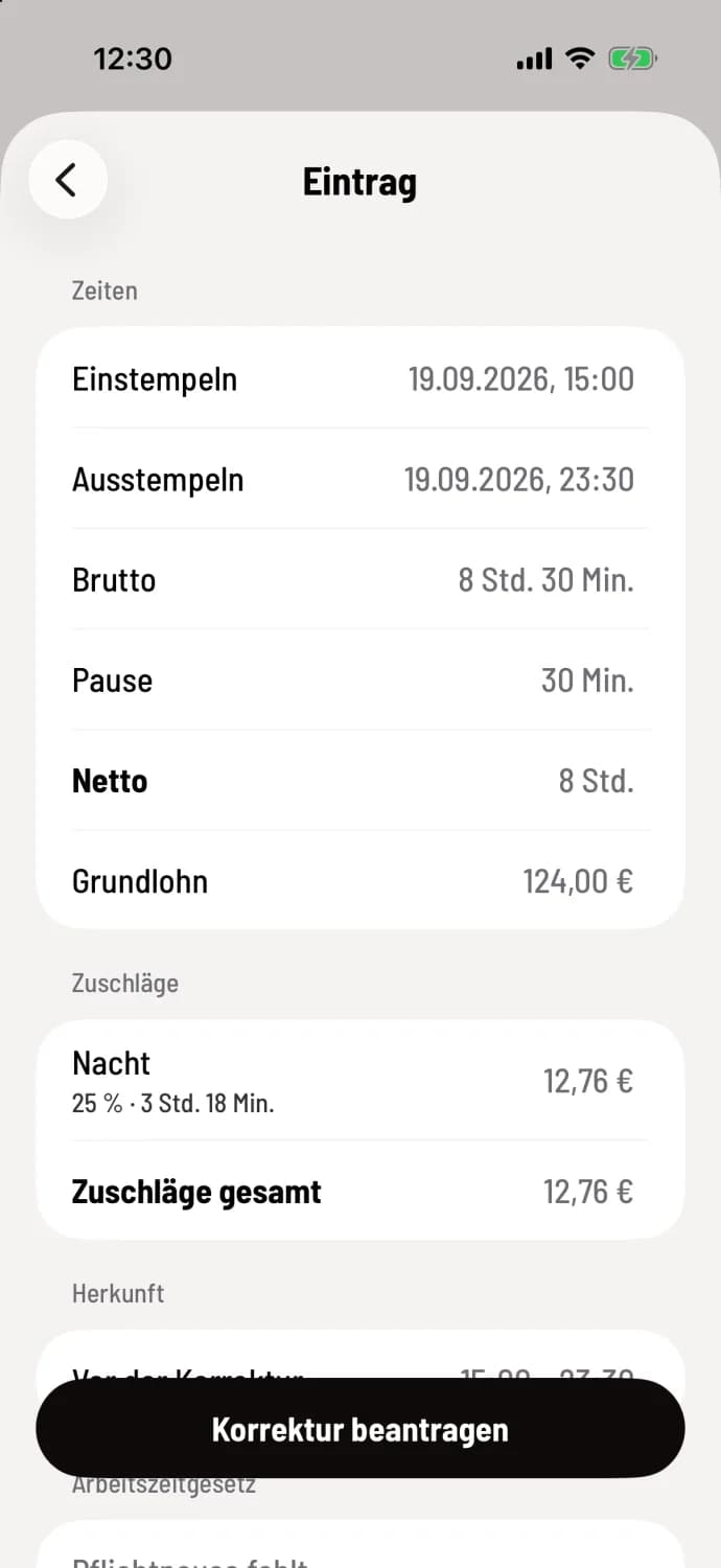 Eintrag öffnen