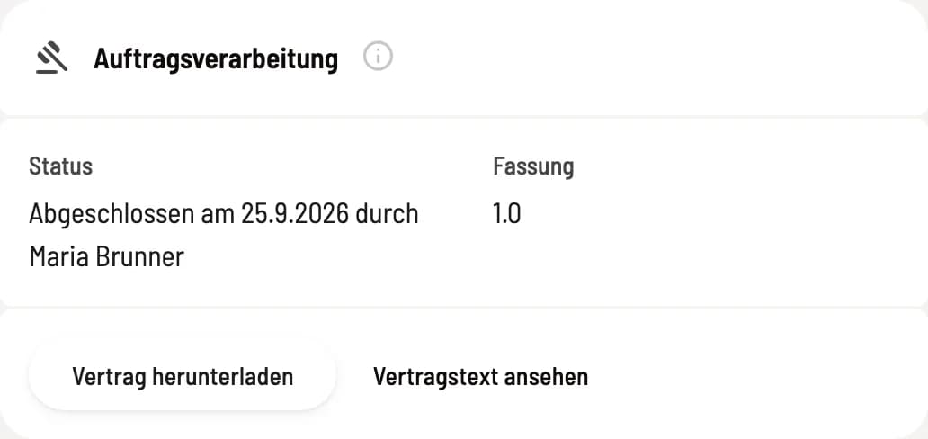 Karte Auftragsverarbeitung