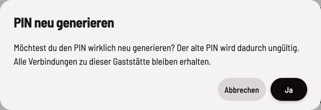 PIN neu generieren