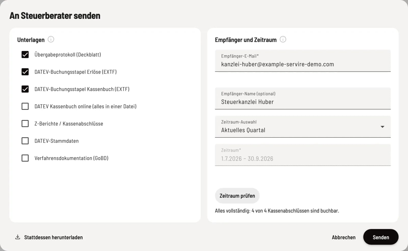 Fill out the dialog box