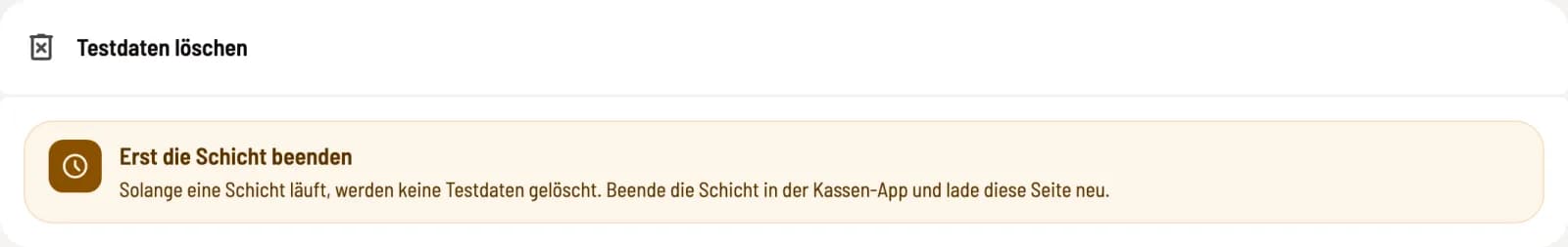 Laufende Schicht beenden