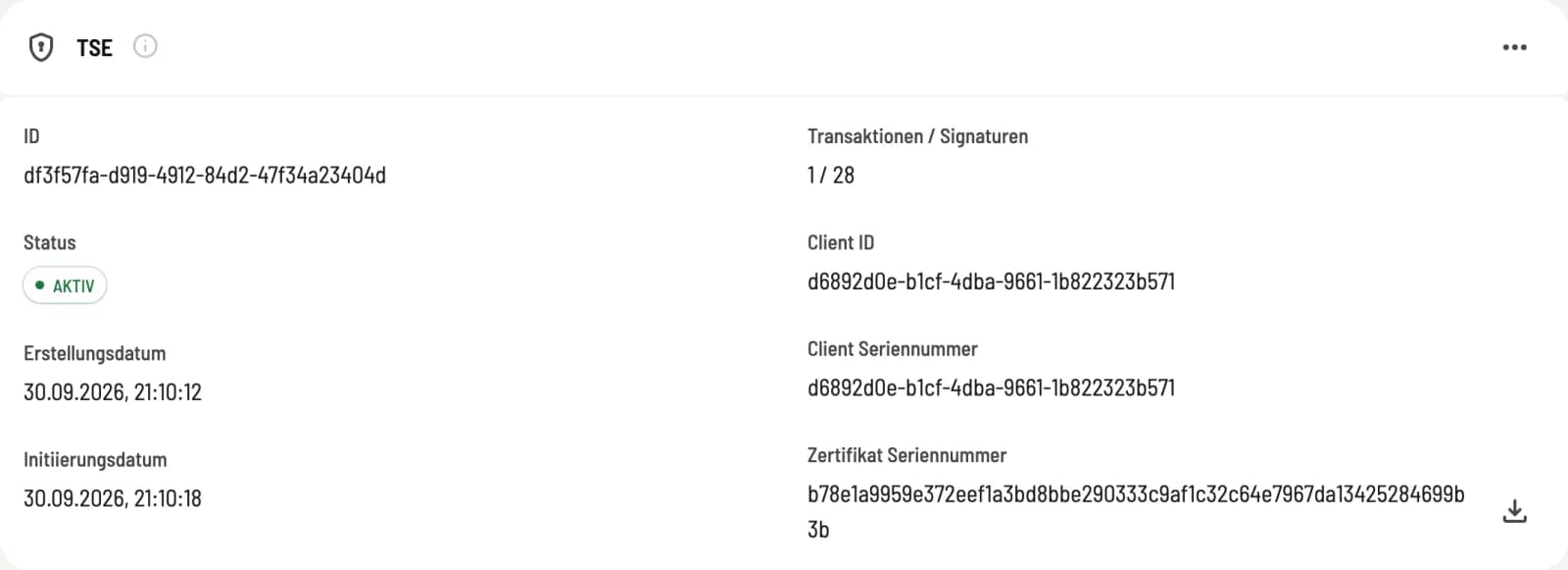 TSE card