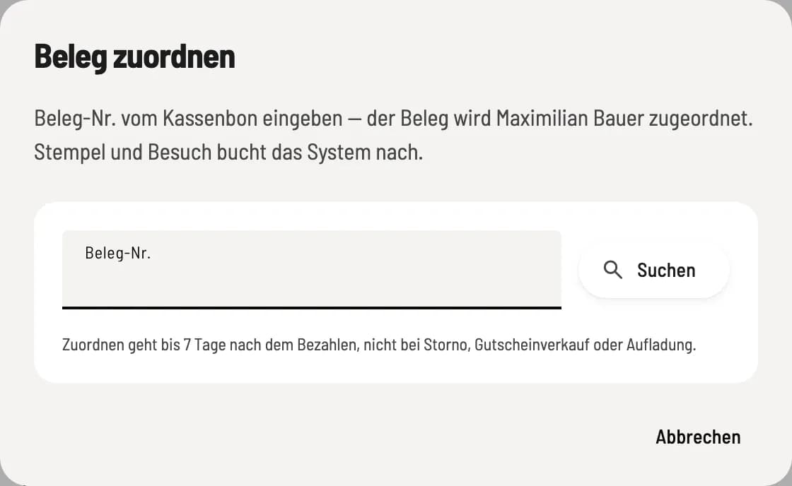 Beleg nachträglich zuordnen