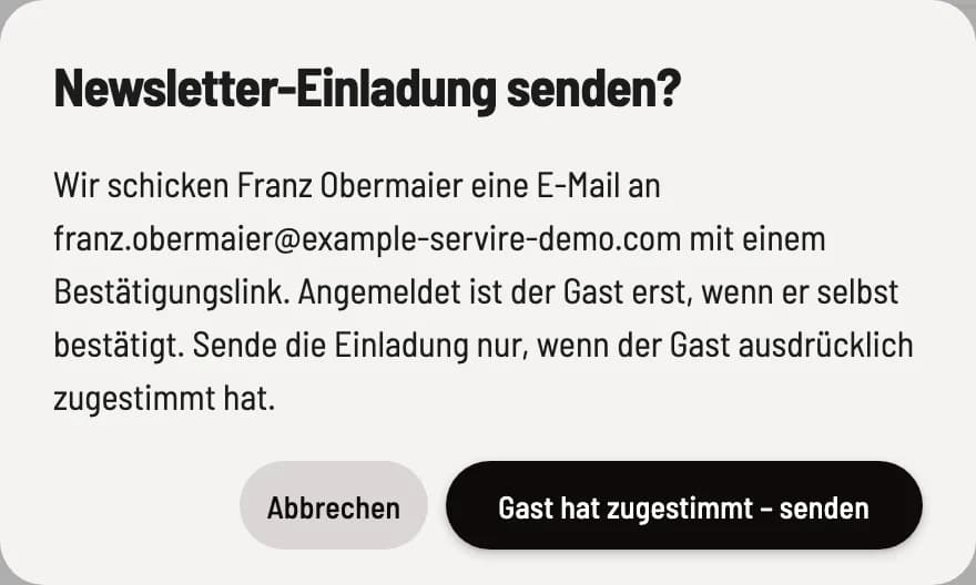 Einladung senden