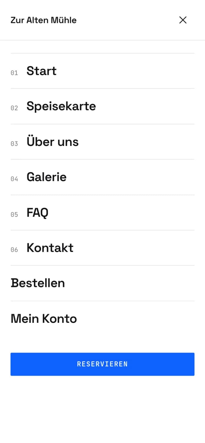 Bestellseite öffnen