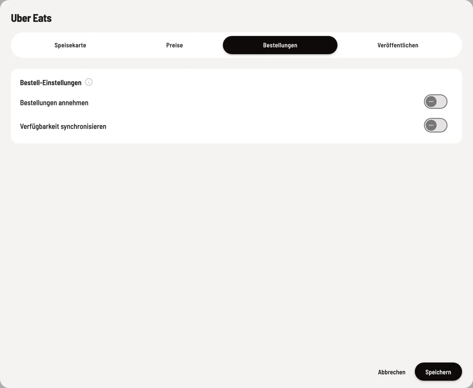 Order settings