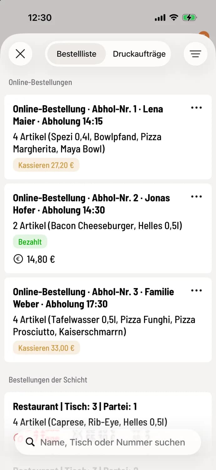 Find online orders